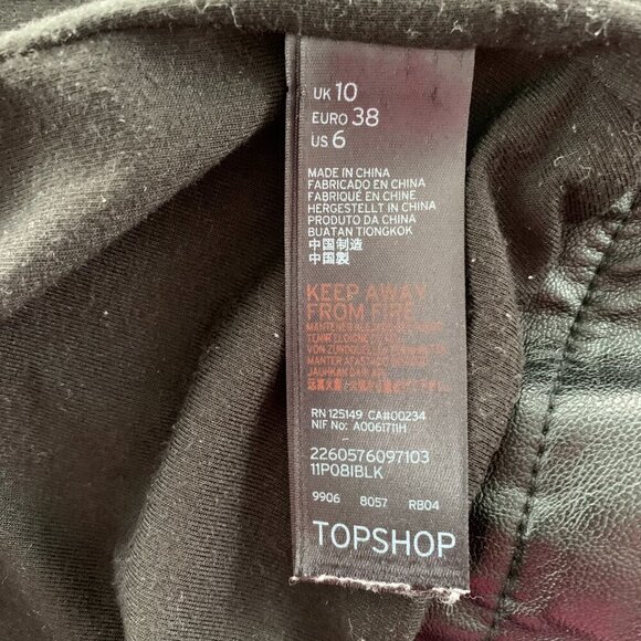 Topshop Black Faux Leather Moto Biker Jacket - Picture 9 of 16